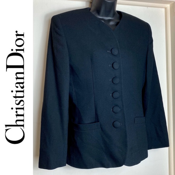Dior Jackets & Blazers - Christian Dior Black Wool Military Style Blazer